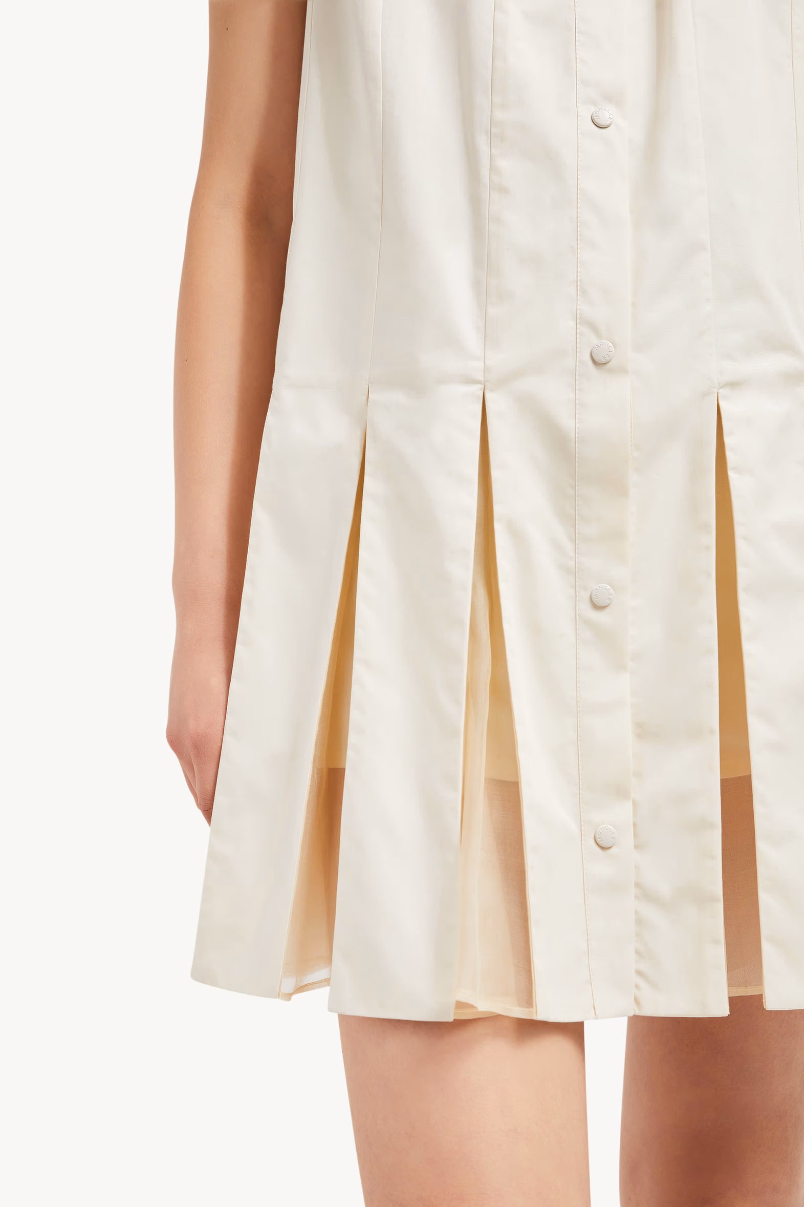 Mini robe chemise en coton et soie Femmes Blanc Ivoire Moncler 6